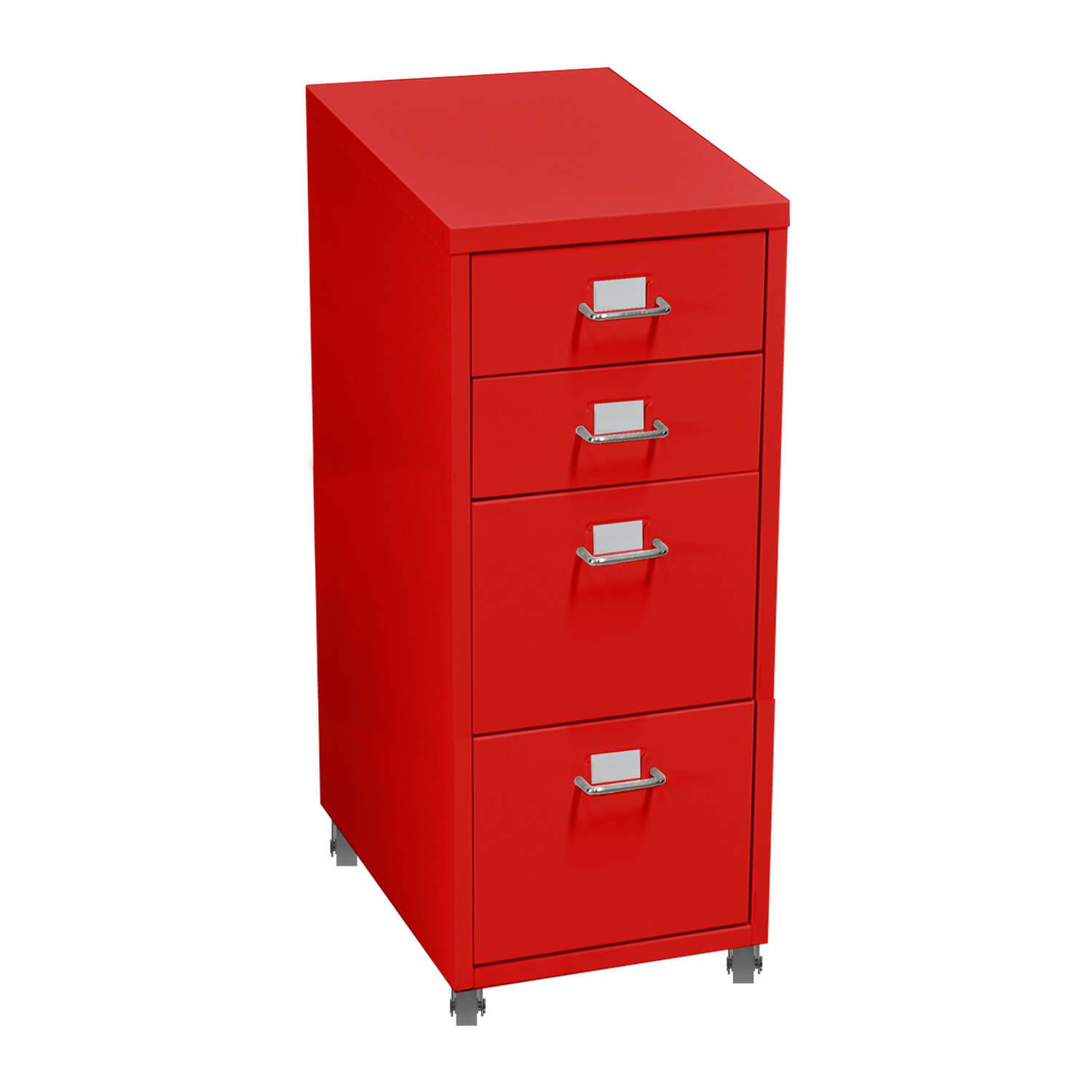 office & study 4 Tiers Steel Orgainer Metal File Cabinet With Drawers Office Furniture Red