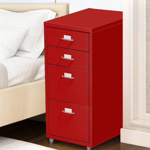 office & study 4 Tiers Steel Orgainer Metal File Cabinet With Drawers Office Furniture Red