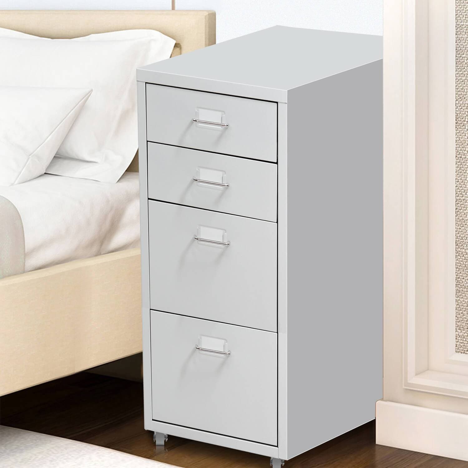 office & study 4 Tiers Steel Orgainer Metal File Cabinet With Drawers Office Furniture White
