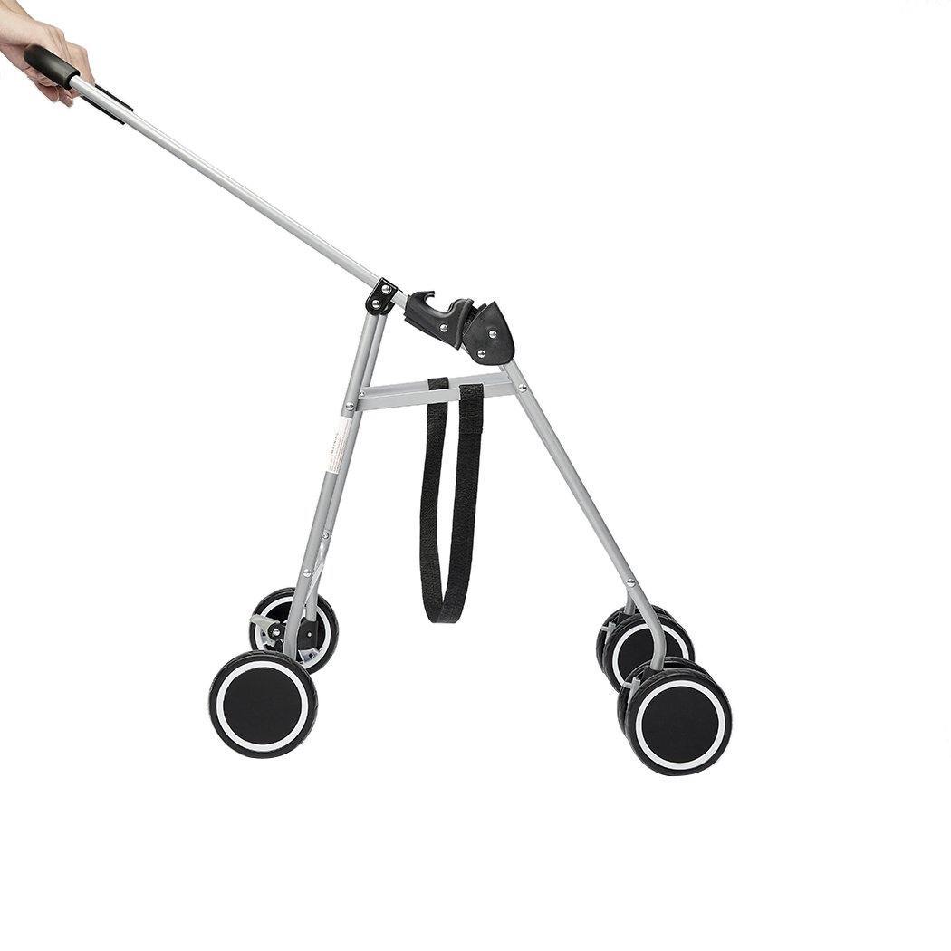 pet products 4 Wheels Pushchair Foldable Pet Stroller - Brown