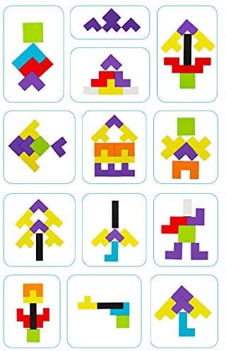 40 Pieces Wooden Blocks Puzzle Brain Teasers For Kids Montessori Model