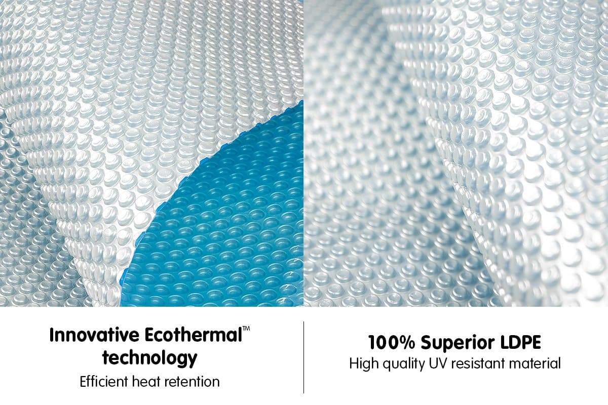 400micron Swimming Pool Roller Cover Combo - Silver/Blue - 6.5m x 3m