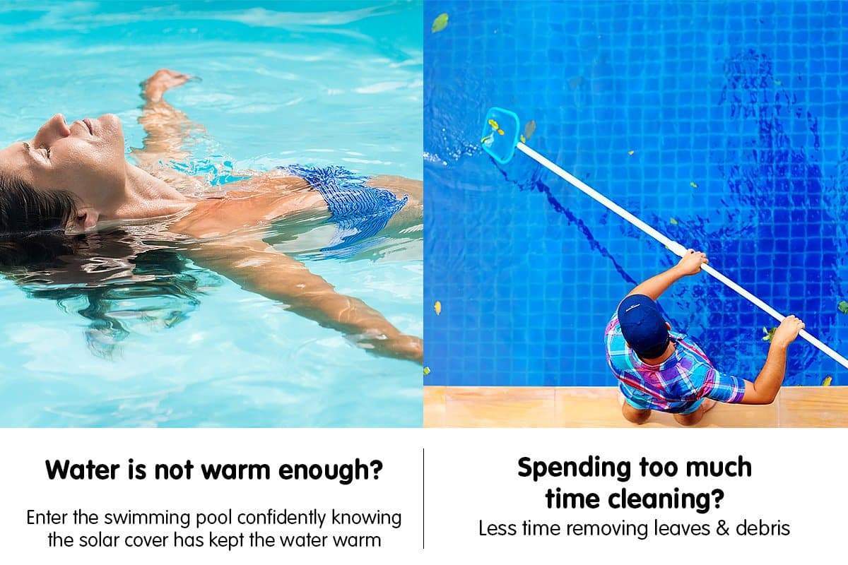 400micron Swimming Pool Roller Cover Combo - Silver/Blue - 6.5m x 3m