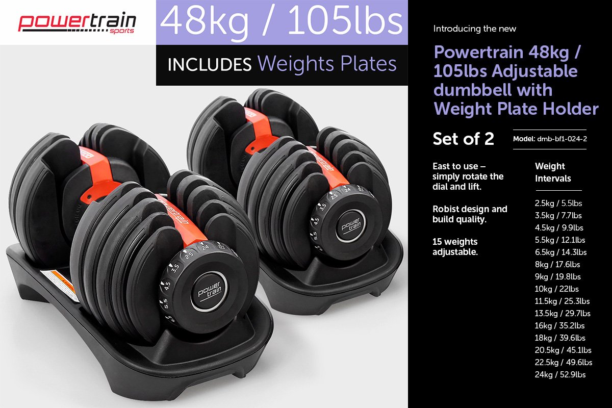 weights strength 48kg Adjustable Dumbbell Home Gym Set
