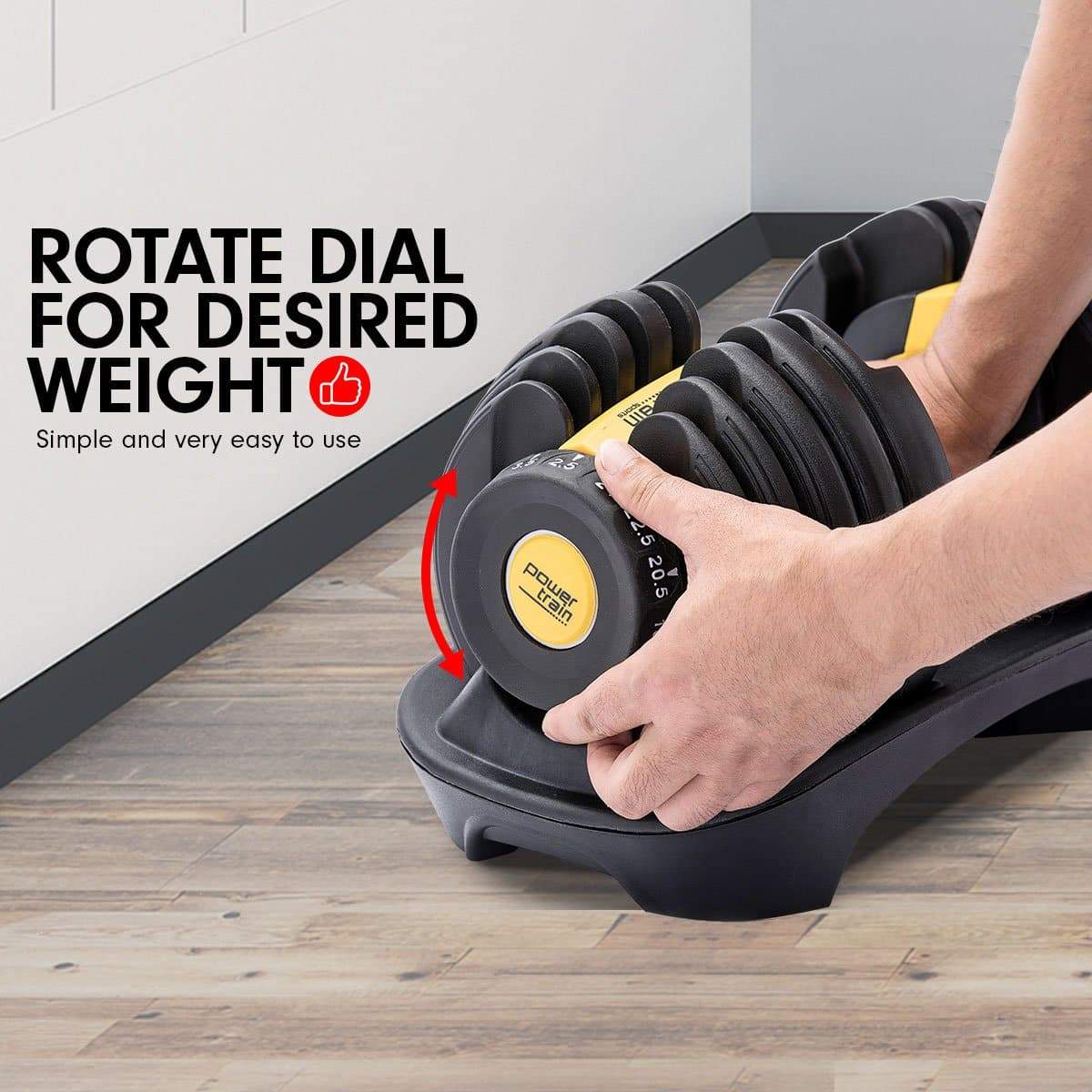 48kg Powertrain Adjustable Dumbbell Home Gym Set Gold