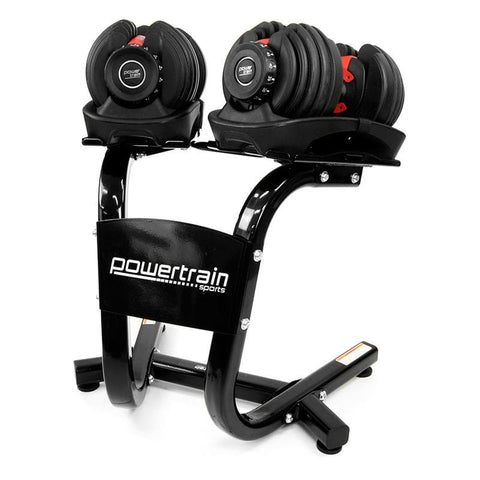 48kg Powertrain Adjustable Dumbbell Set With Stand