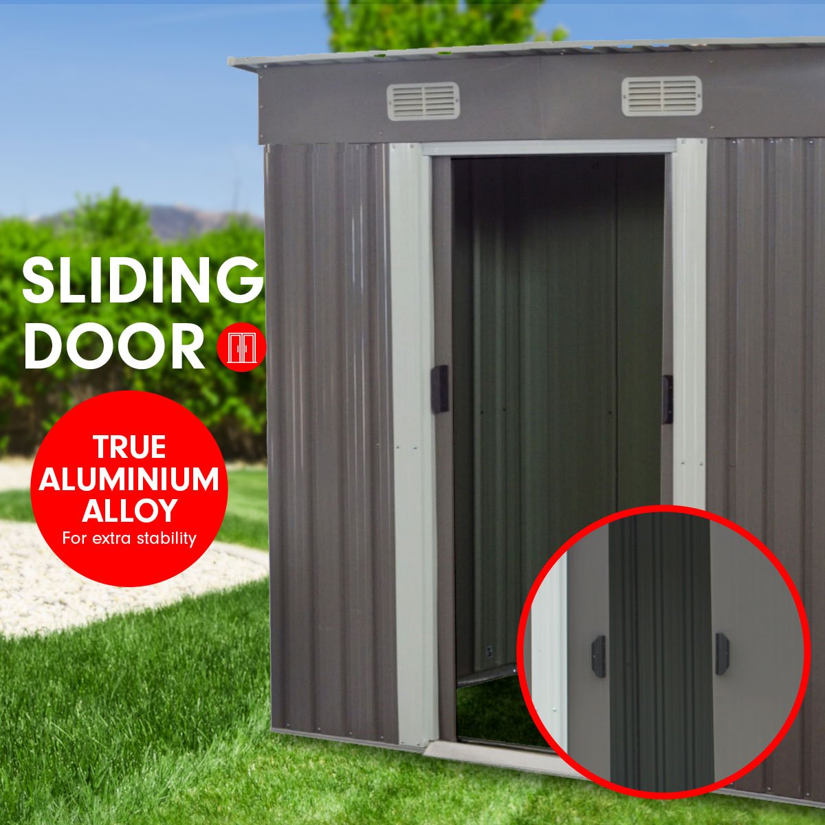 outdoor living 4ft x 6ft Garden Shed with Base Flat Roof Outdoor Storage - Grey
