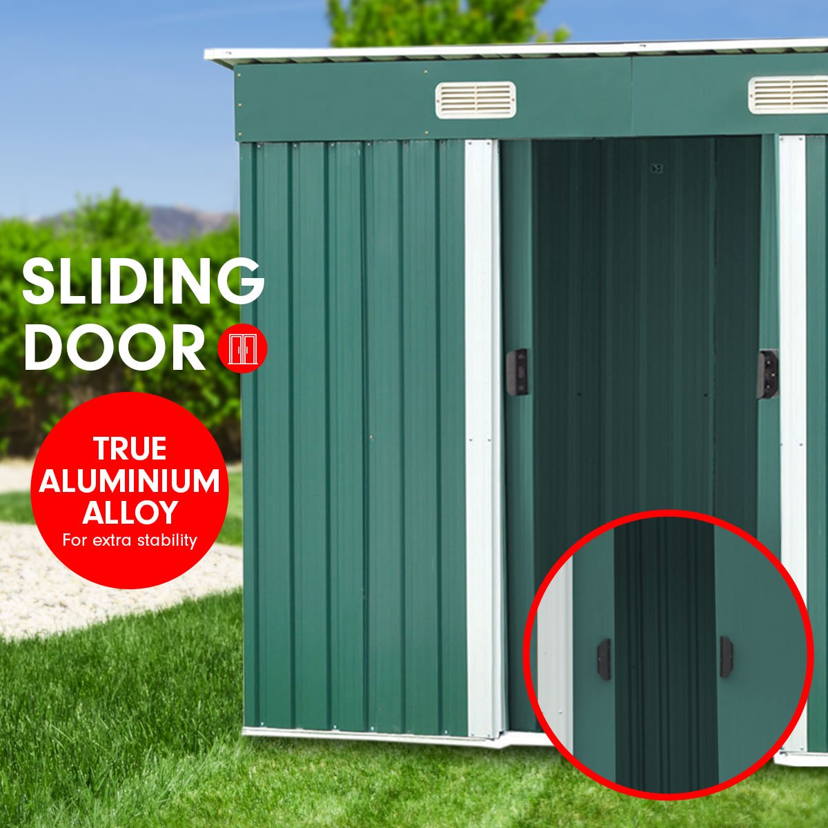 outdoor living 4ft x 8ft Garden Shed with Base Flat Roof Outdoor Storage - Green