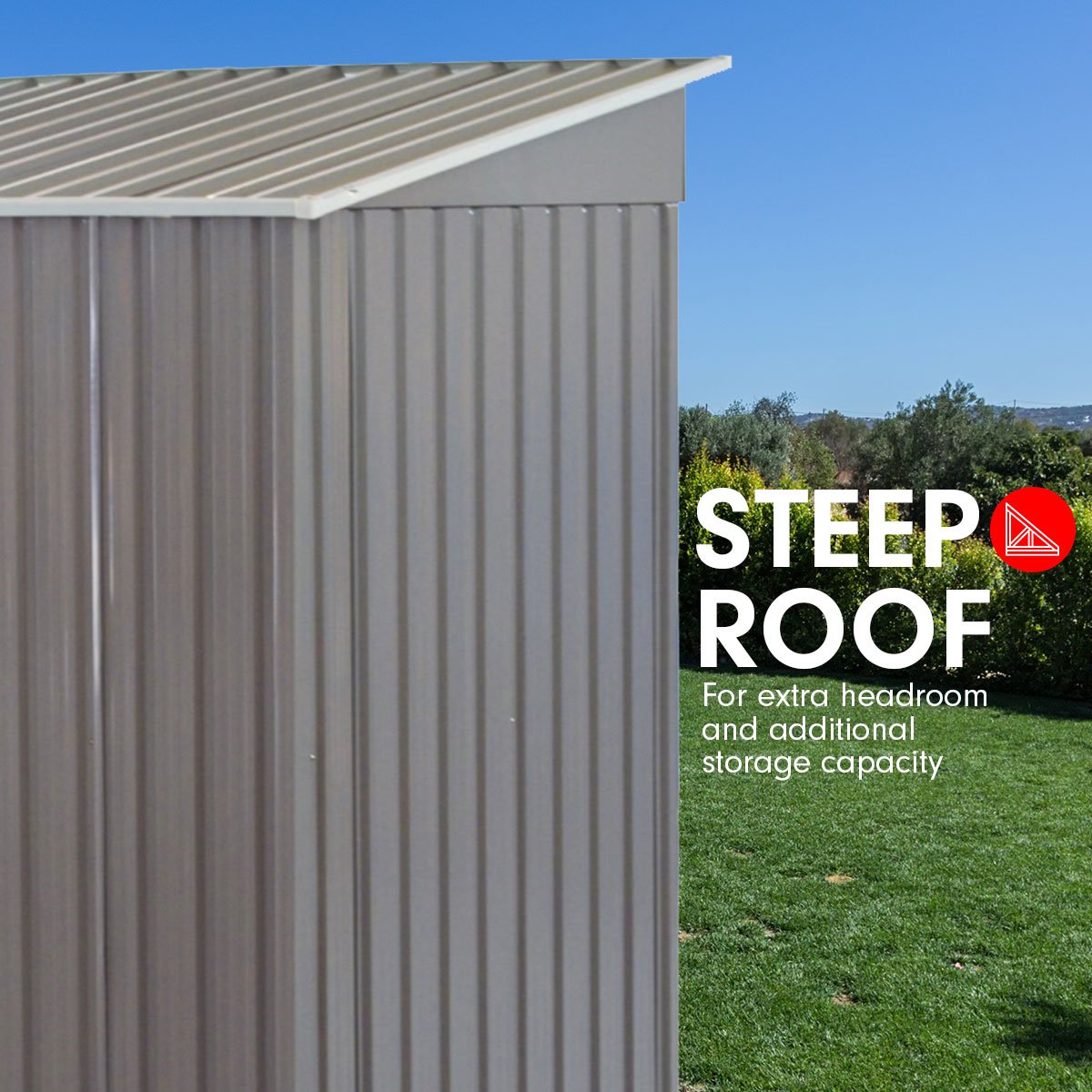 outdoor living 4ft x 8ft Garden Shed with Base Flat Roof Outdoor Storage - Grey