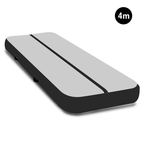 4m x 2m Airtrack Tumbling Mat Gymnastics Exercise Air Track Grey Black