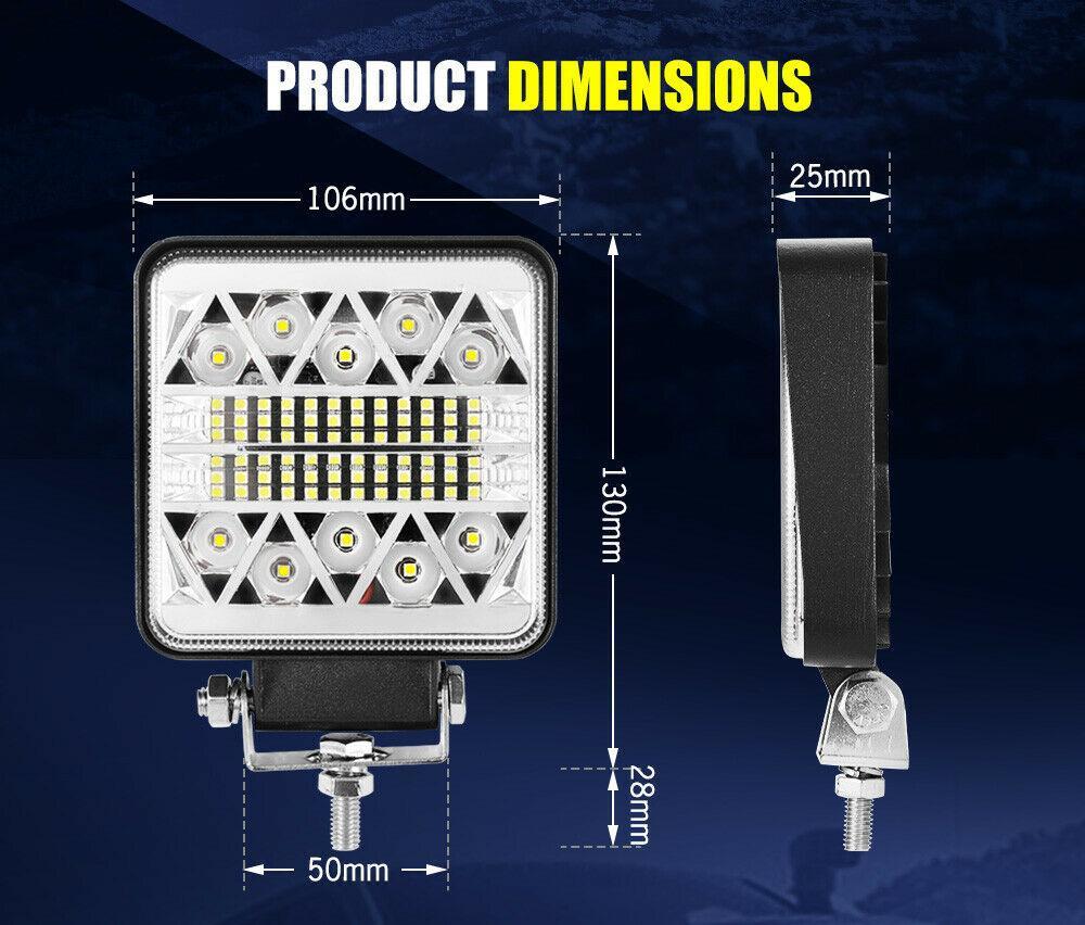 4x 4inch CREE LED Work Light Square Spot Flood Reverse Driving Lamp OffRoad 4x4