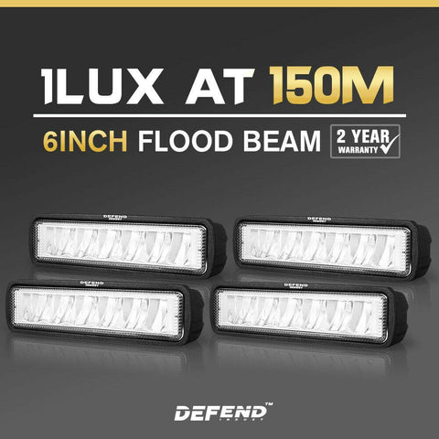 4x 6inch Cree LED Work Light Flood Beam Driving Lamp Offroad 4WD Reverse