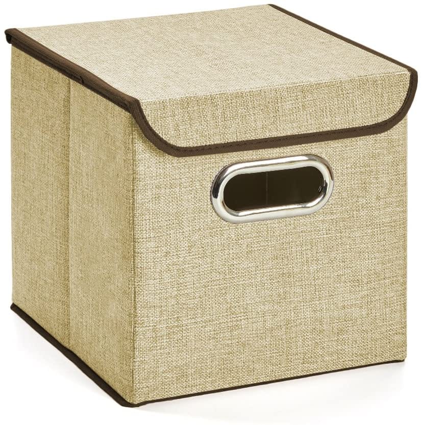 4x Foldable Fabric Basket Bin, Collapsible Storage Cube For Nursery, Office, Shelf Cabinet, Cube Organizers (Gray