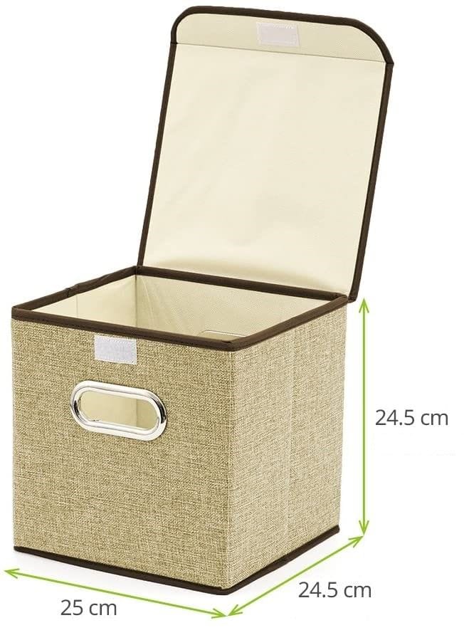 4x Foldable Fabric Basket Bin, Collapsible Storage Cube For Nursery, Office, Shelf Cabinet, Cube Organizers (Gray