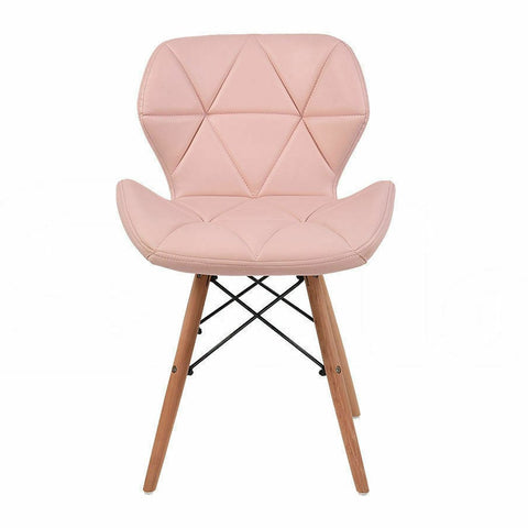 4x High quality iconic set of PU leather Dining Chairs- pink