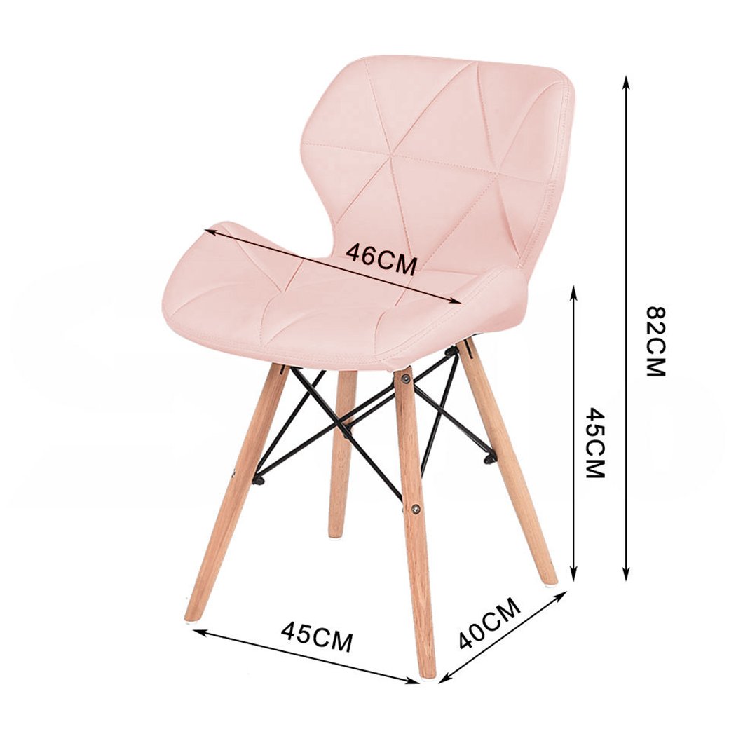 Dining Room 4x High quality iconic set of PU leather Dining Chairs- pink