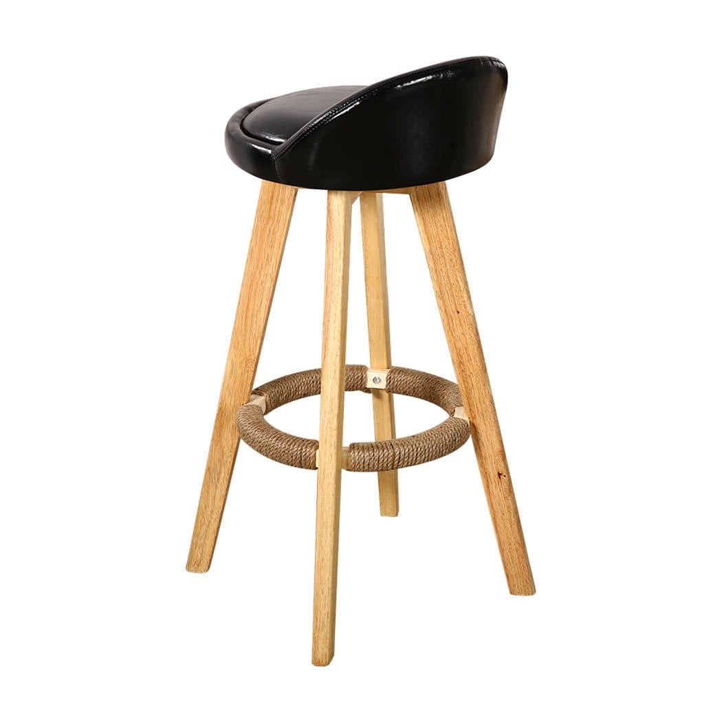 dining room 4X Leather Swivel Bar Stool Kitchen Stool Black