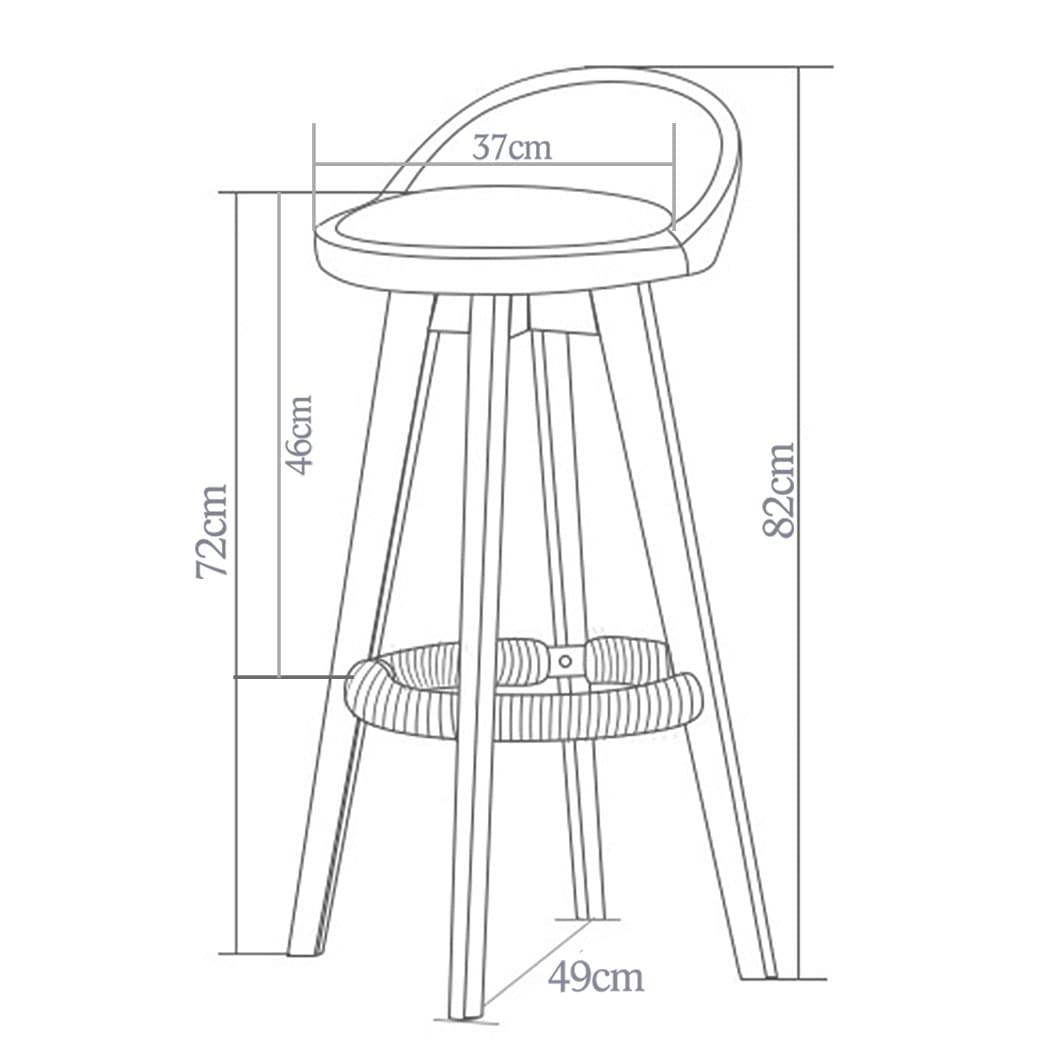 dining room 4X Leather Swivel Bar Stool Kitchen Stool Black