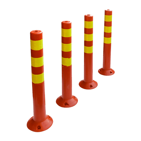 4x Plastic Traffic Bollard Barrier Post Crowd Control Safety