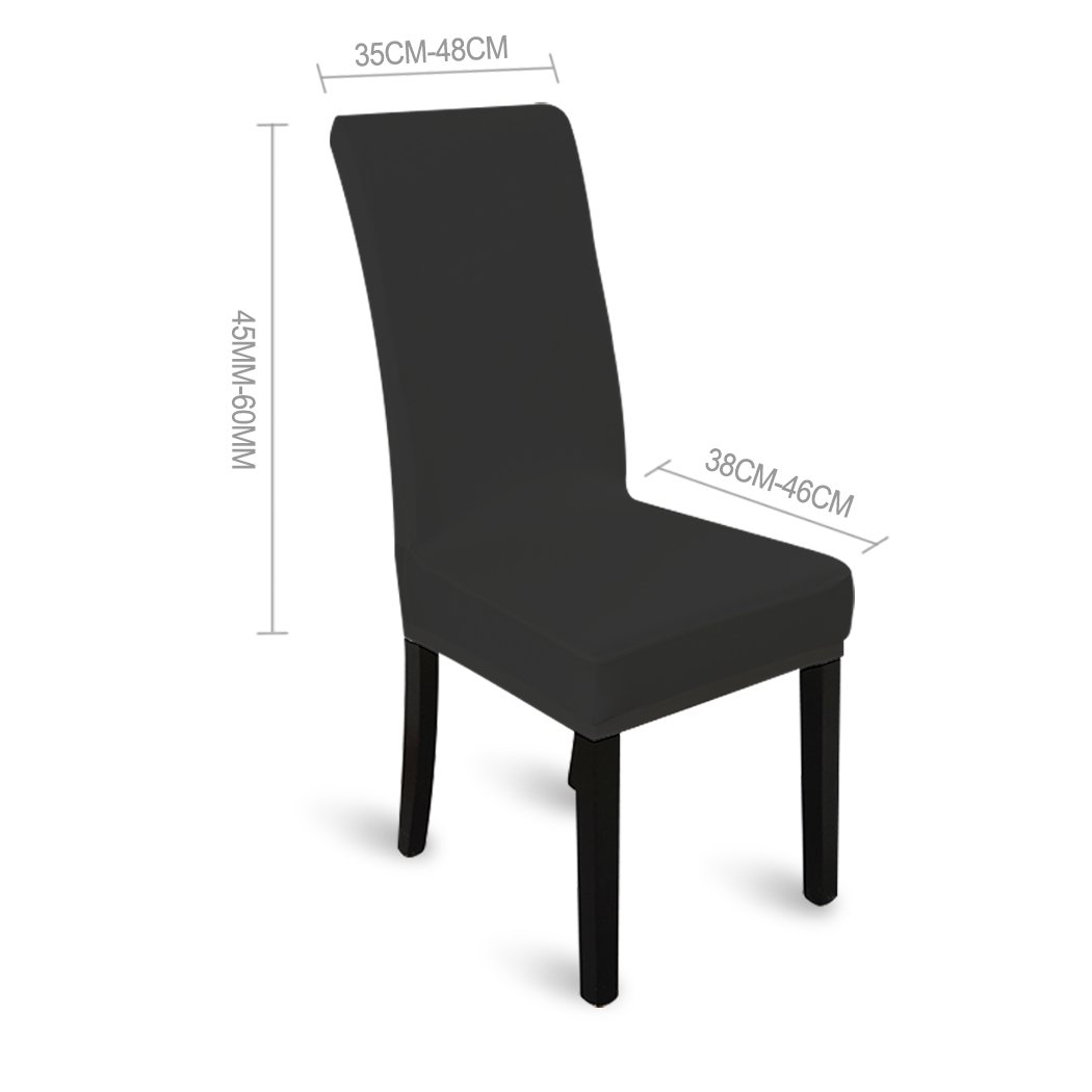 living room 4x Stretch Elastic Chair Covers Dining Room Wedding Banquet Washable Black