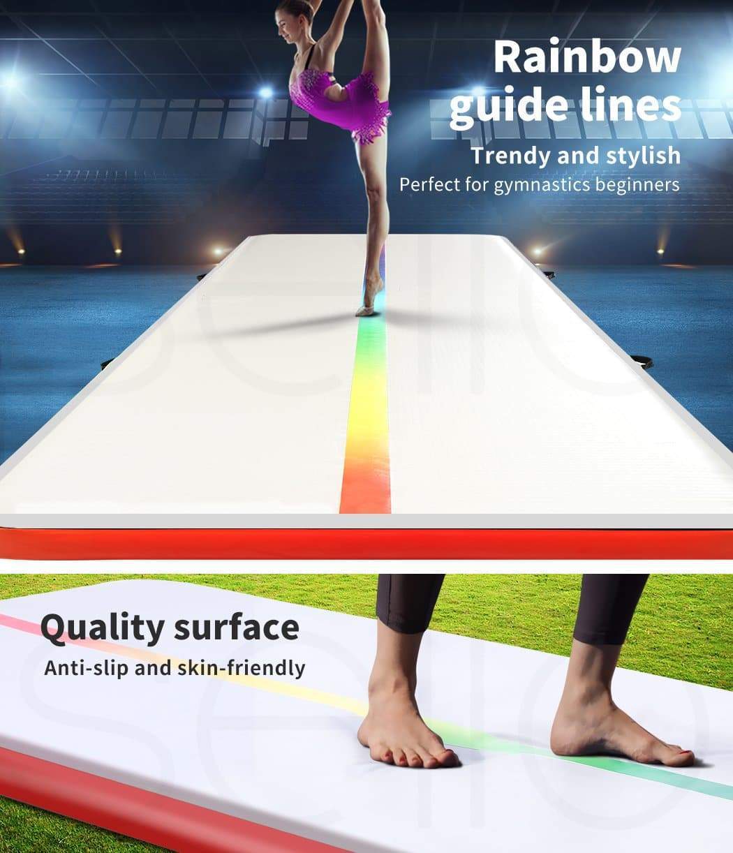 health,fitness &spor 4X1M Inflatable Air Track Mat Tumbling Pump Floor In Red