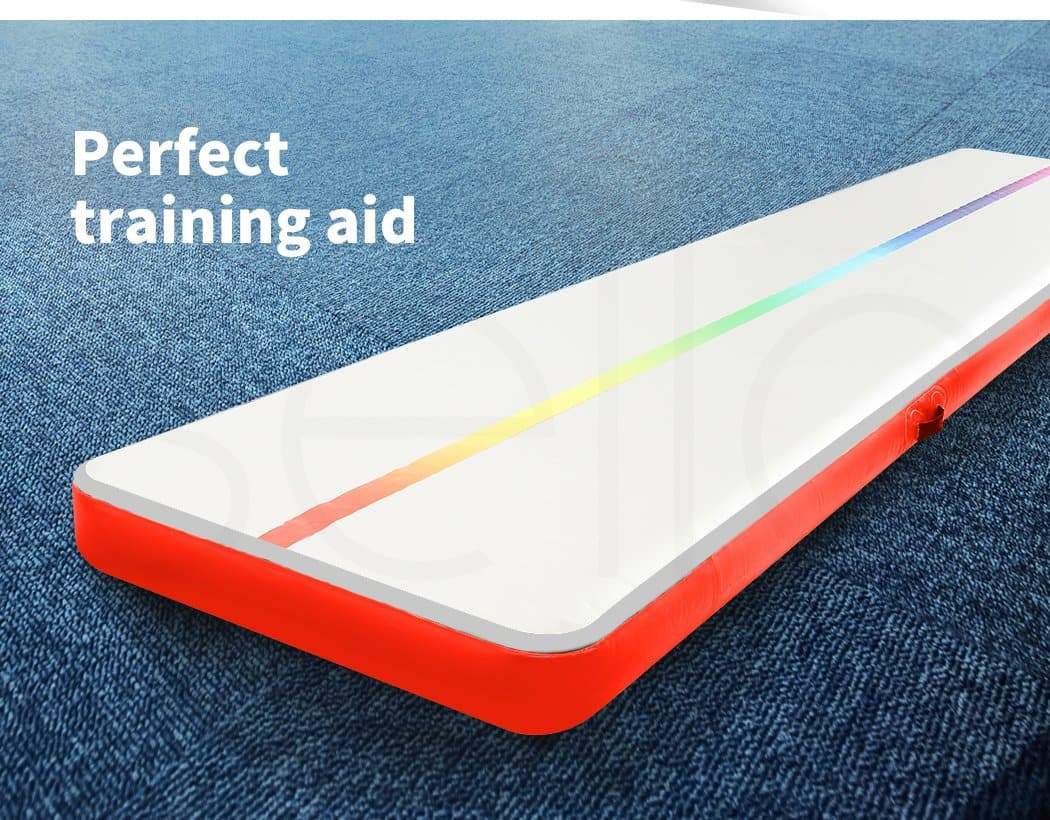 health,fitness &spor 4X1M Inflatable Air Track Mat Tumbling Pump Floor In Red