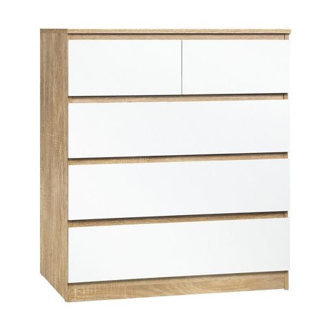 5 Chest of Drawers Tallboy Cabinet Dresser Table Wooden White Furniture