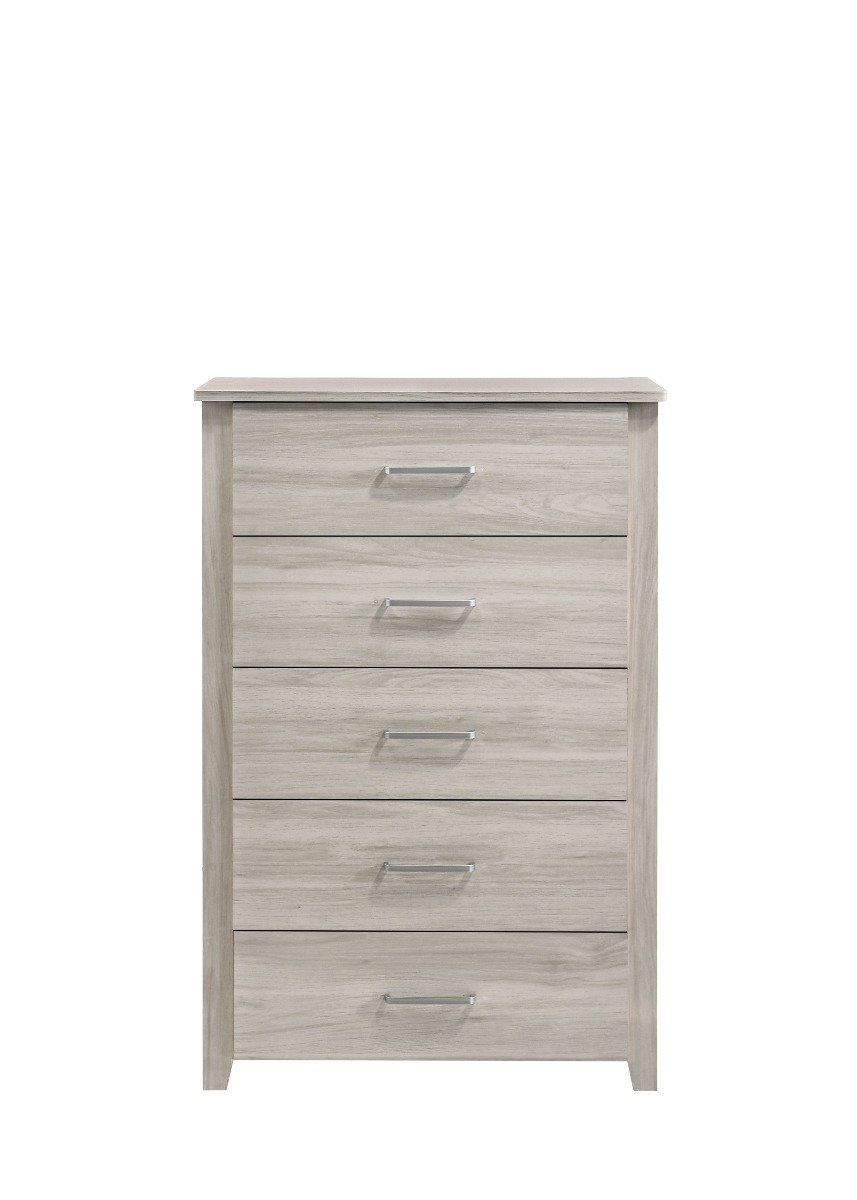 Furniture 5 Chest Of Drawers Tallboy In White Oak