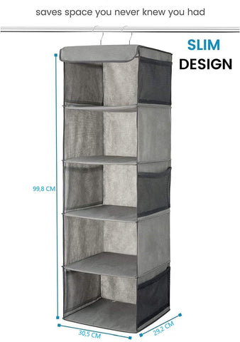 5 Foldable Shelf Hanging Closet Organizer Space Saver for Clothes Storage