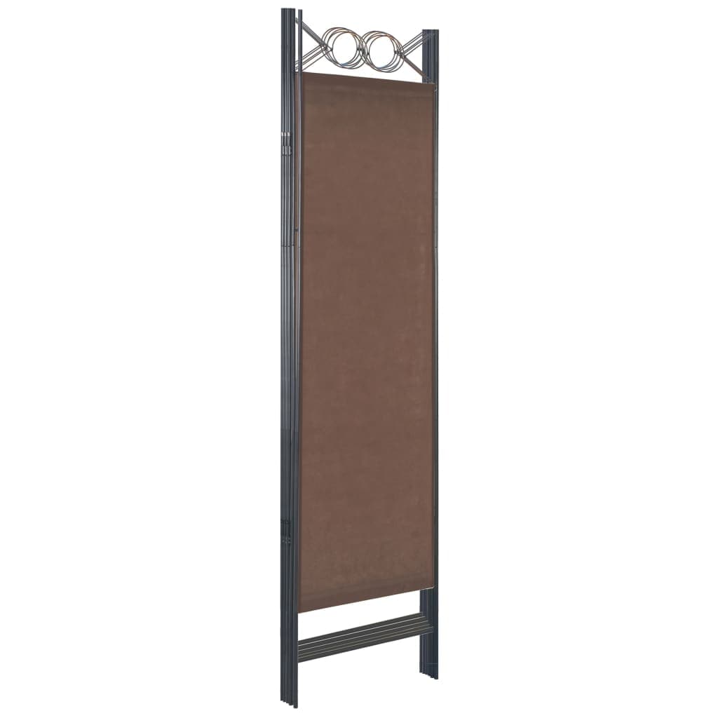 5-Panel Room Divider Brown 200x180 cm