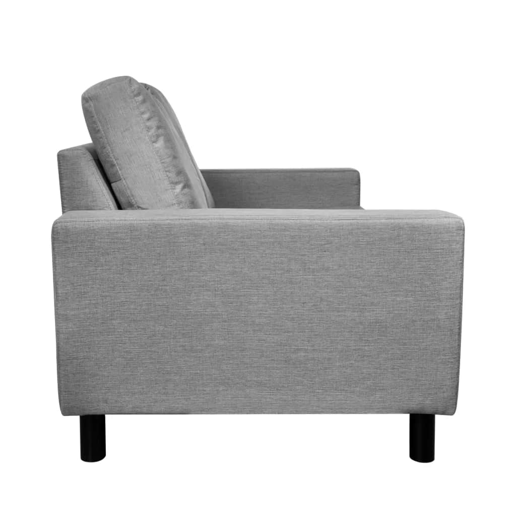 5-Person Sofa Set 2 Pieces Light Grey Fabric