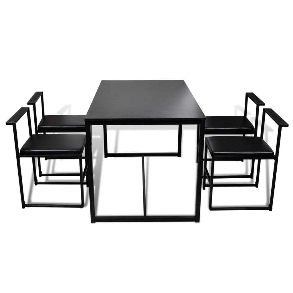 5 Piece Dining Table and Chair Set Black
