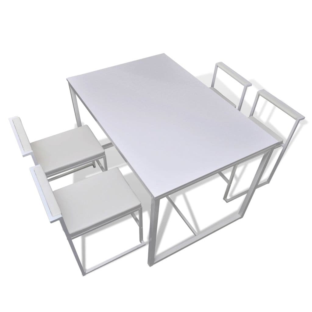 5 Piece Dining Table and Chair Set White