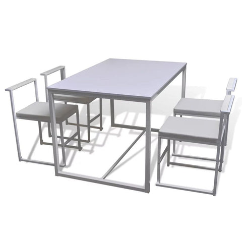 5 Piece Dining Table and Chair Set White