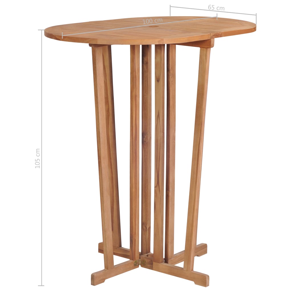 5 Piece Folding Bar Set Solid Teak Wood