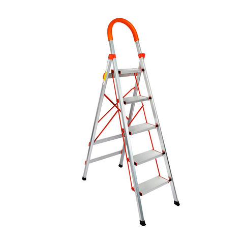 Tools & Accessories 5 Step Ladder Multi-Purpose Folding Aluminium Lightweight Non Slip Platform