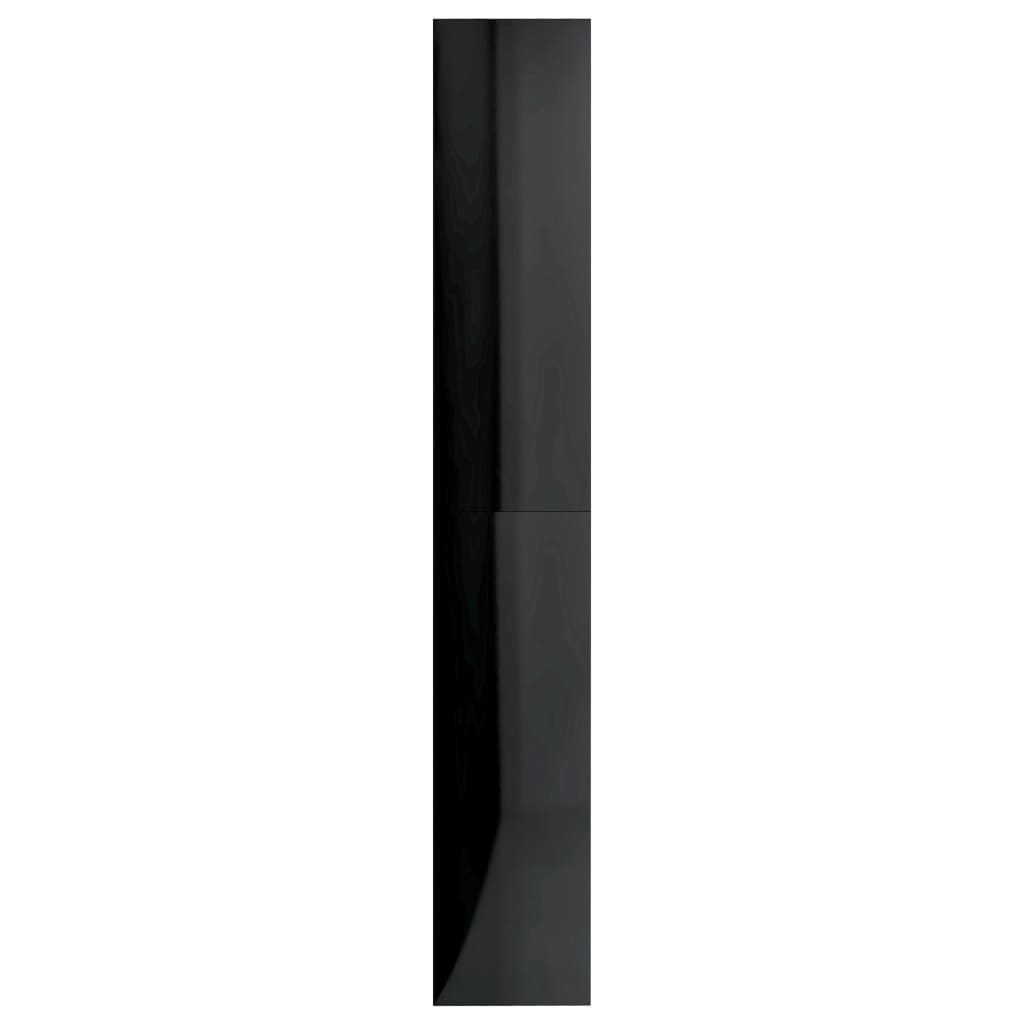 5-Tier Book Cabinet High Gloss Black 80x30x189 cm Chipboard