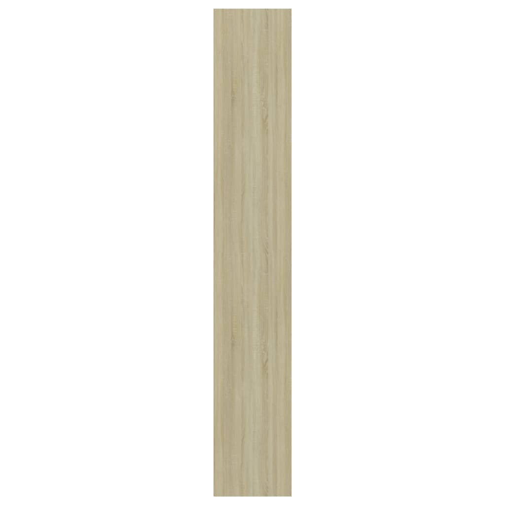 5-Tier Book Cabinet White and Sonoma Oak 60x30x189 cm Chipboard
