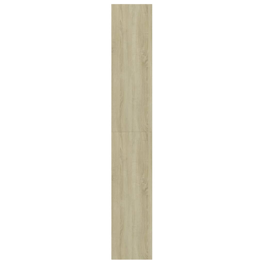 5-Tier Book Cabinet White and Sonoma Oak 80x30x189 cm Chipboard