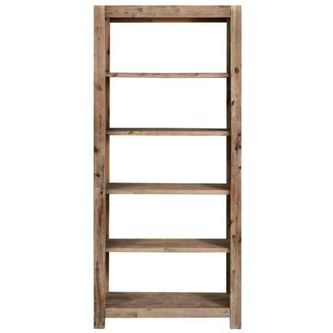 5-Tier Bookcase Solid Acacia Wood