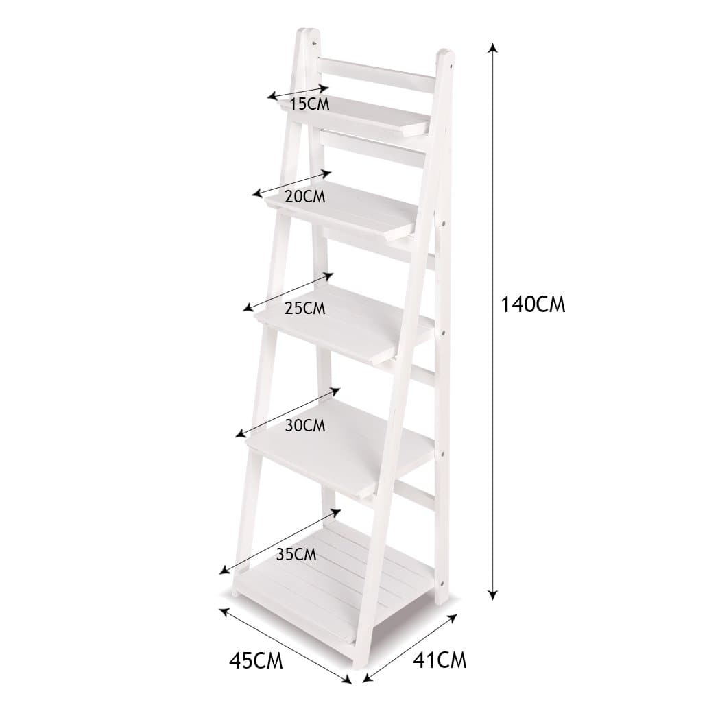 living room 5 Tier Ladder Shelf Stand Storage Book Shelves Shelving Display Rack