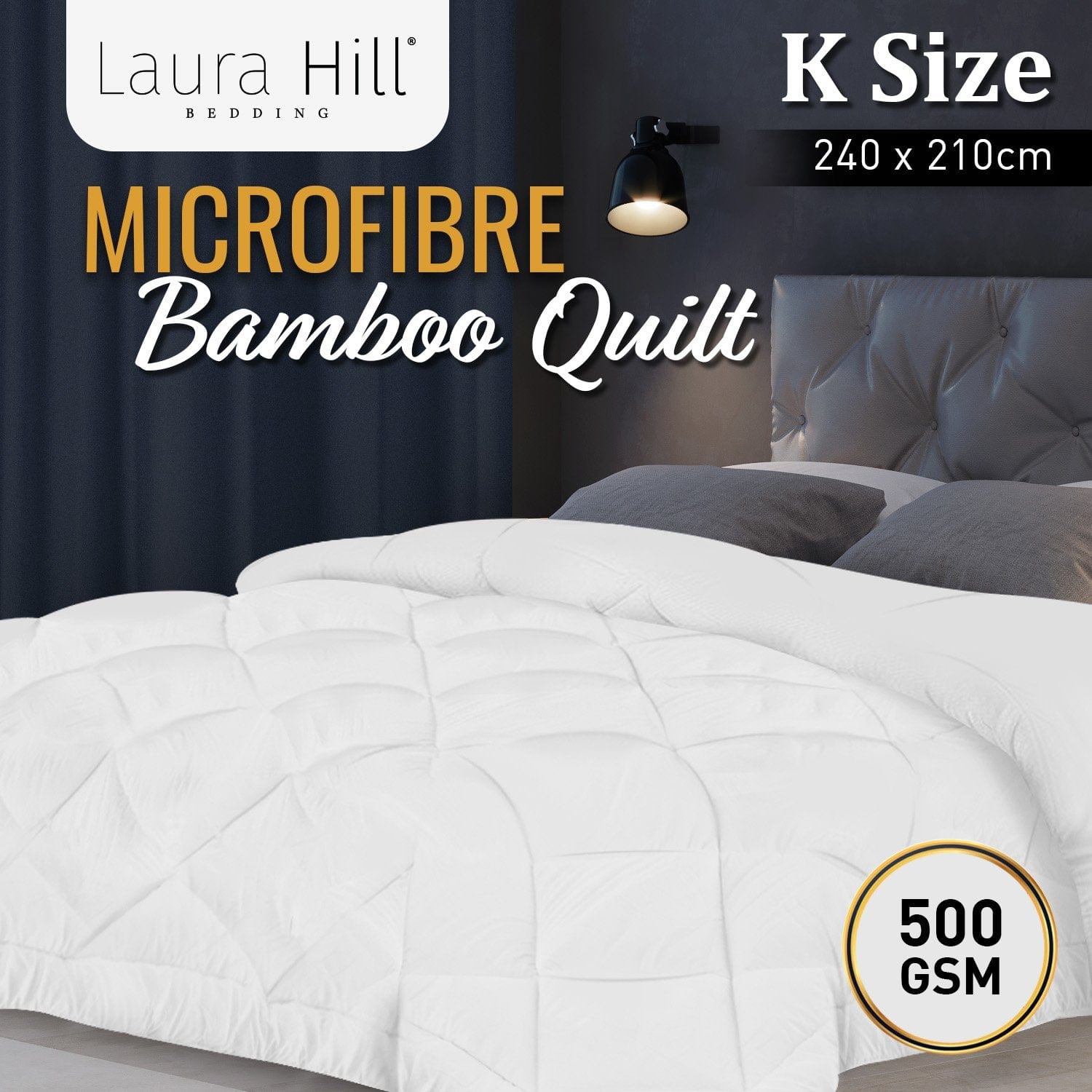 500GSM Microfibre Bamboo Quilt Comforter Doona - Queen