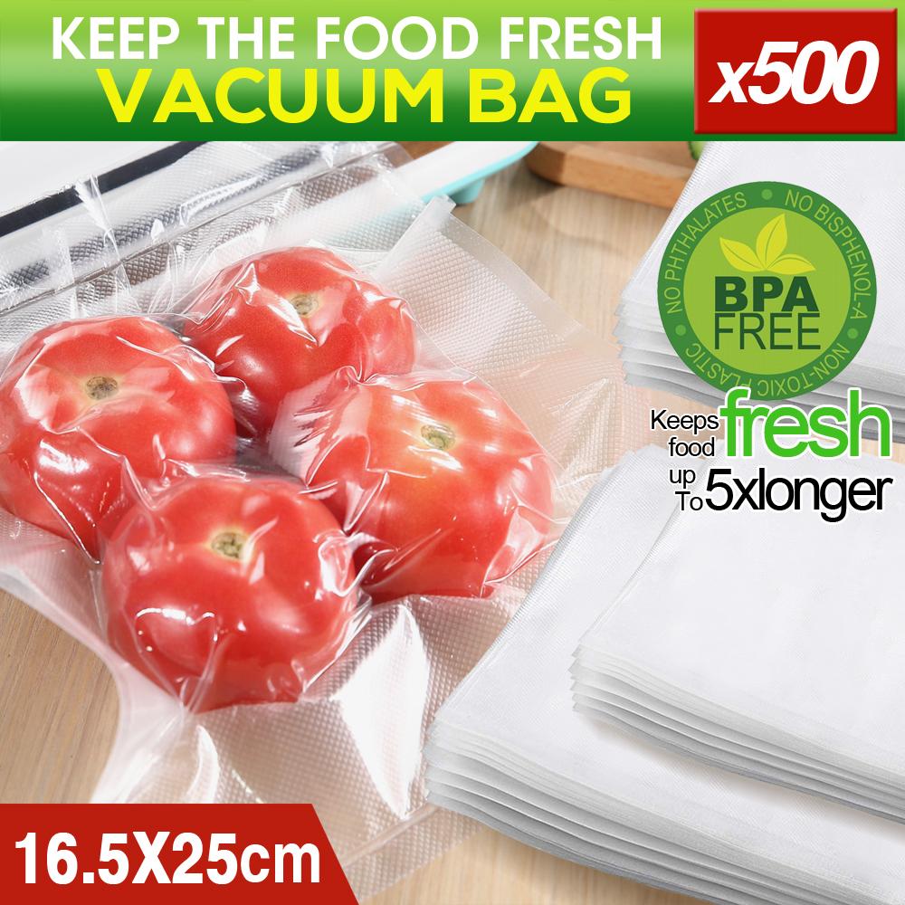 storage & packaging 500x Commercial Grade Vacuum Sealer Food Sealing Storage Bags Saver 16.5x25cm