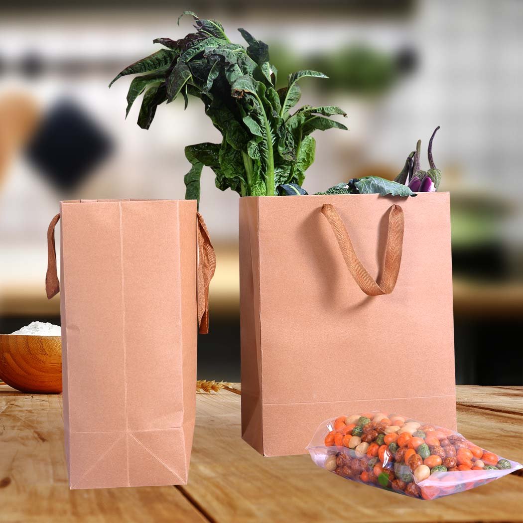 storage & packaging 50x Brown Gift Carry Paper Bag