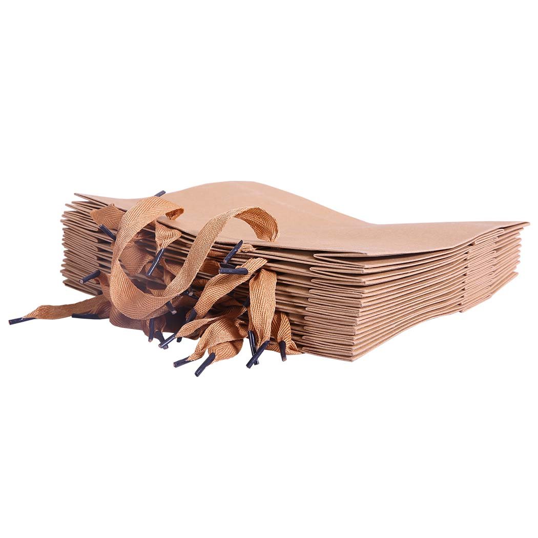 Storage & Packaging 50x Brown Paper Bag Shopping Retail Bag Handles