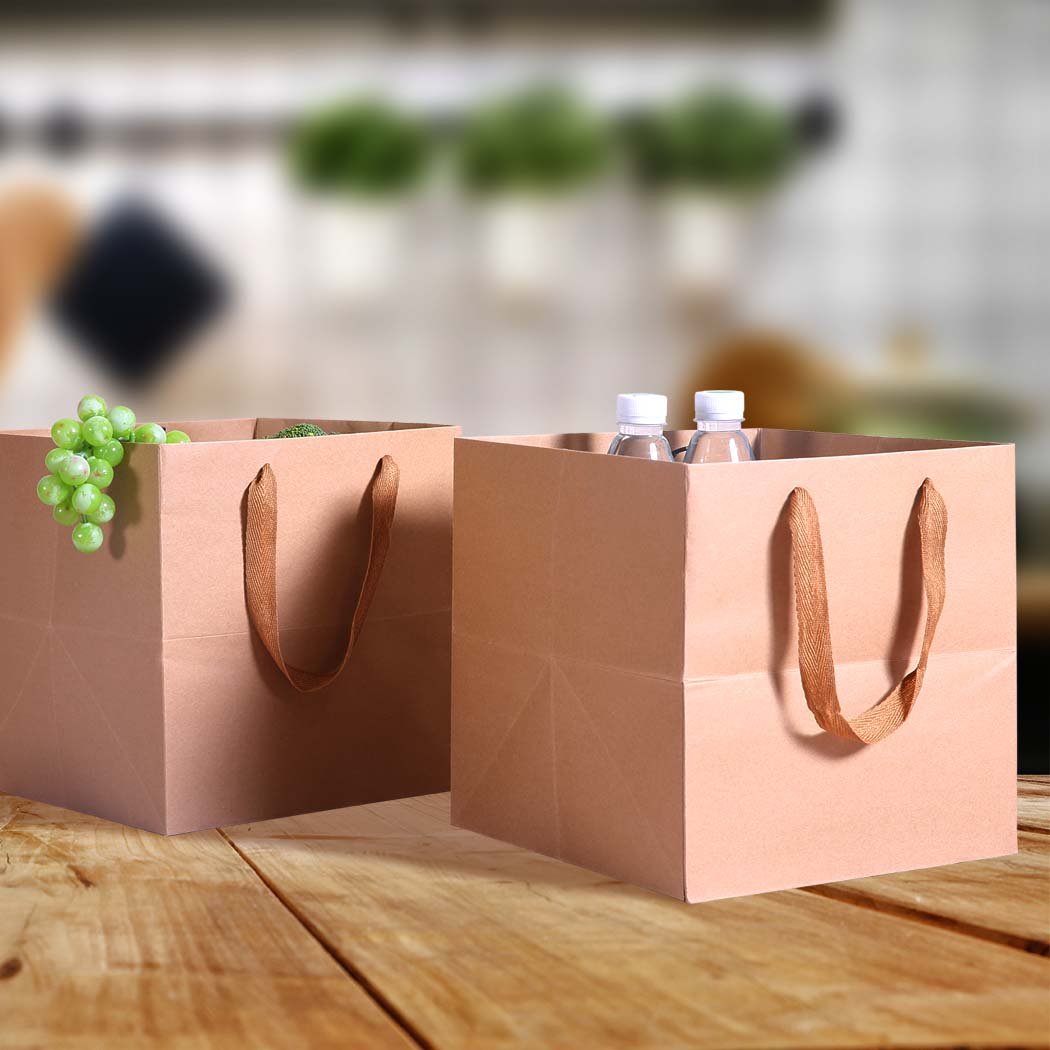 Storage & Packaging 50x Brown Paper Bag with Handles