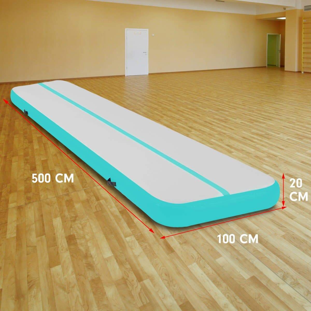 5m Airtrack Tumbling Mat Gymnastics Exercise 20cm Air Track - Green