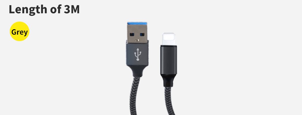 Entertainment & Elec 5x USB Fast Charging Cable iPhone Black