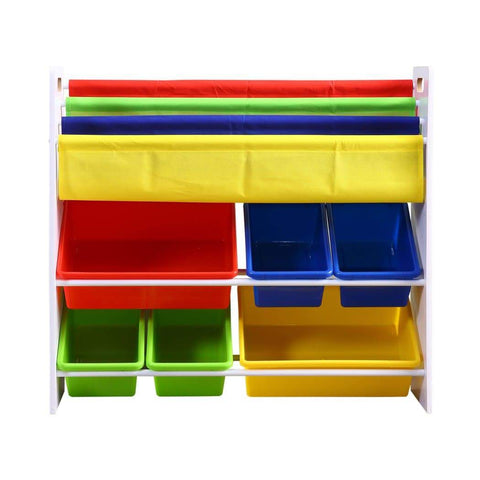 6 Bins Kids Toy Box Bookshelf Organiser Rack Drawer