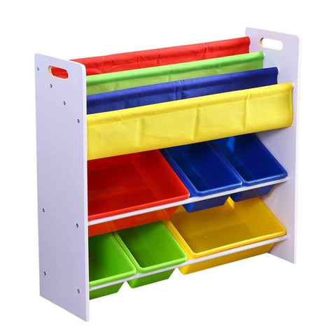 kids products 6 Bins Kids Toy Box Bookshelf Organiser Rack Drawer